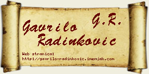 Gavrilo Radinković vizit kartica